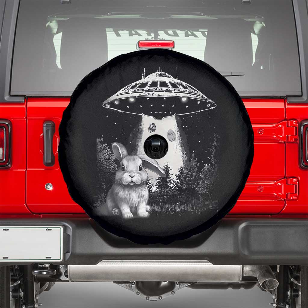 Funny Easter Day UFO Bunny Alien Eggs Spare Tire Cover