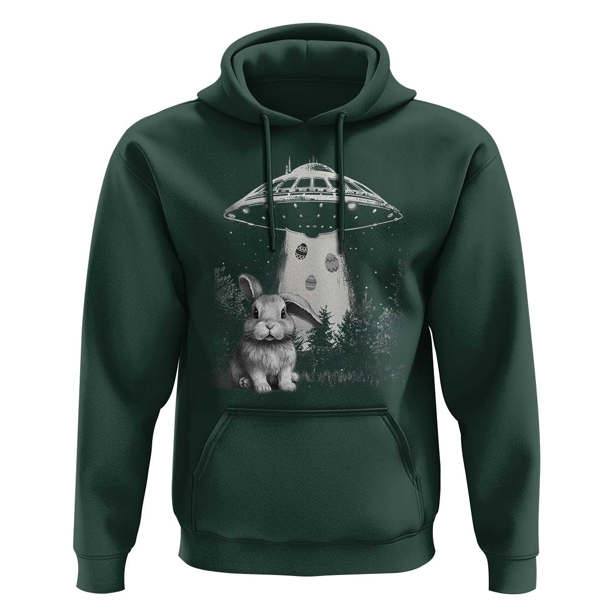 Funny Easter Day UFO Bunny Alien Eggs Hoodie