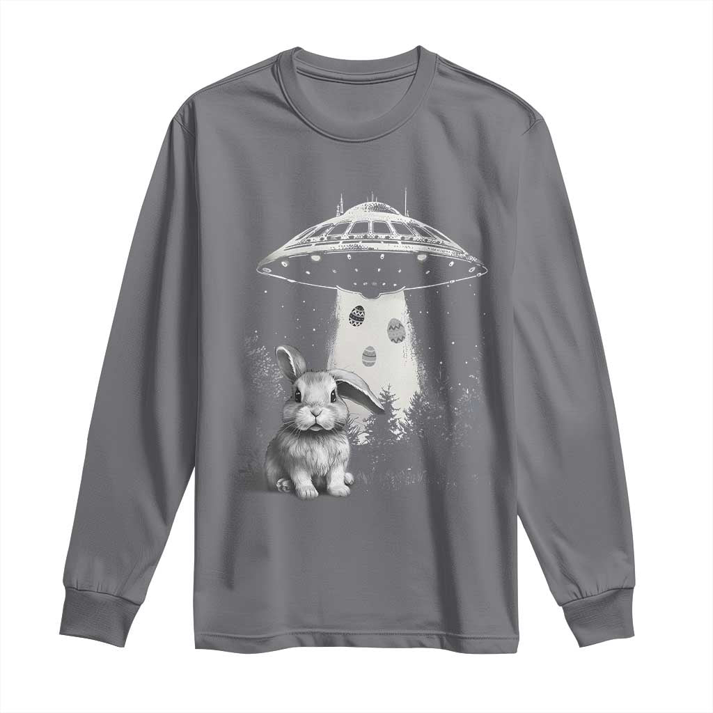 Funny Easter Day UFO Bunny Alien Eggs Long Sleeve Shirt