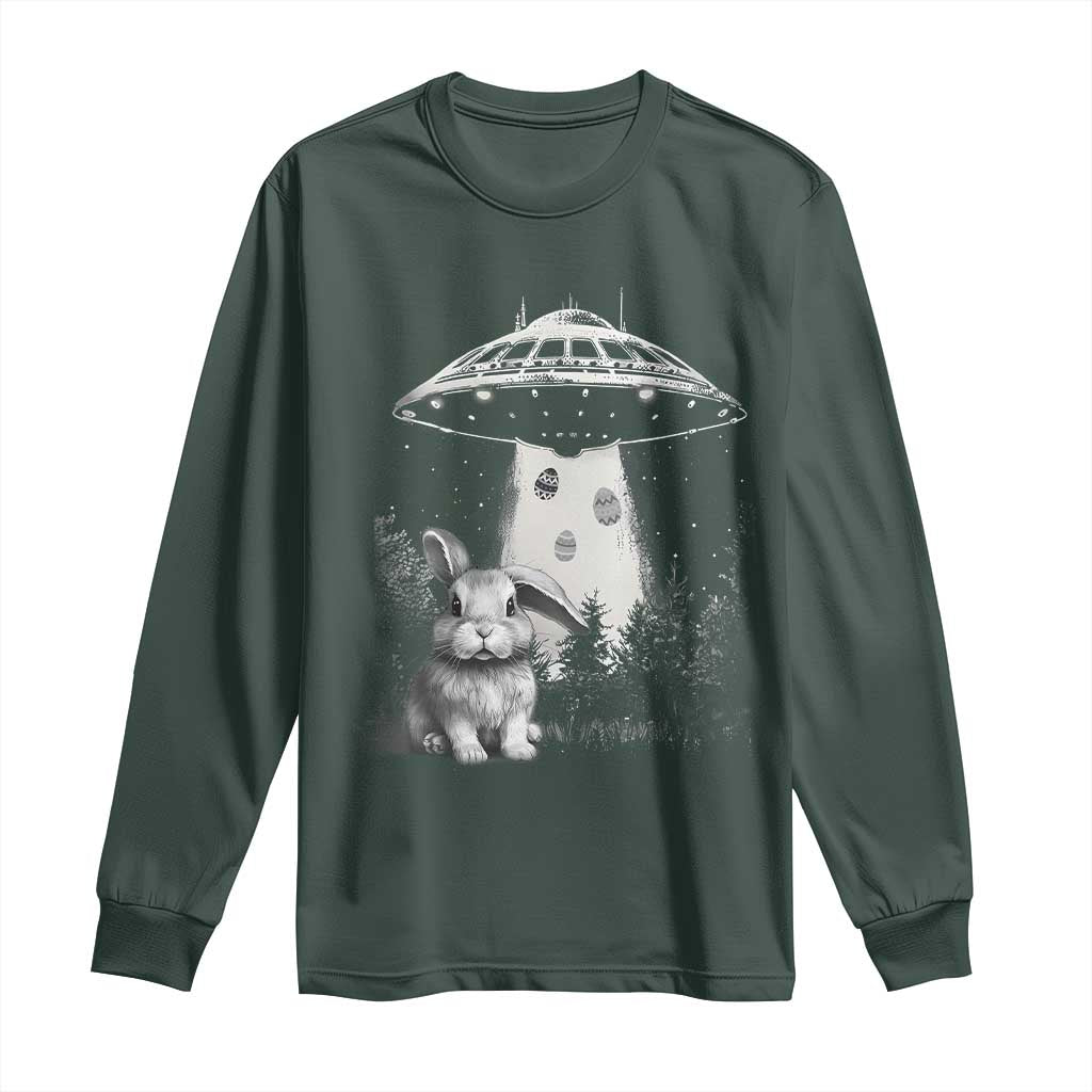 Funny Easter Day UFO Bunny Alien Eggs Long Sleeve Shirt