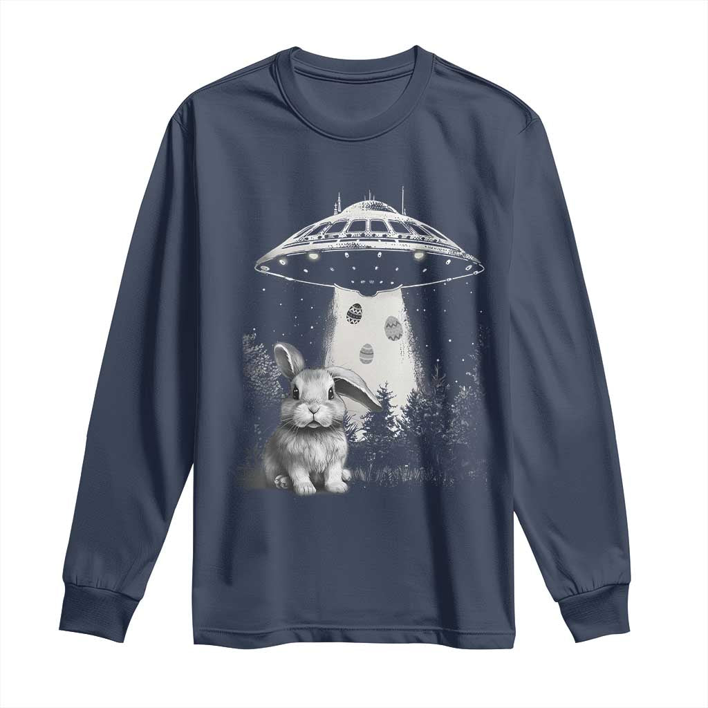Funny Easter Day UFO Bunny Alien Eggs Long Sleeve Shirt