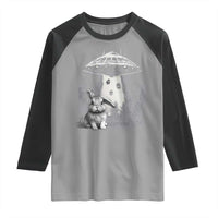 Funny Easter Day UFO Bunny Alien Eggs Raglan Shirt