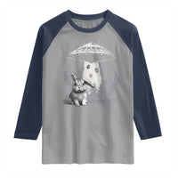 Funny Easter Day UFO Bunny Alien Eggs Raglan Shirt