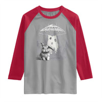 Funny Easter Day UFO Bunny Alien Eggs Raglan Shirt