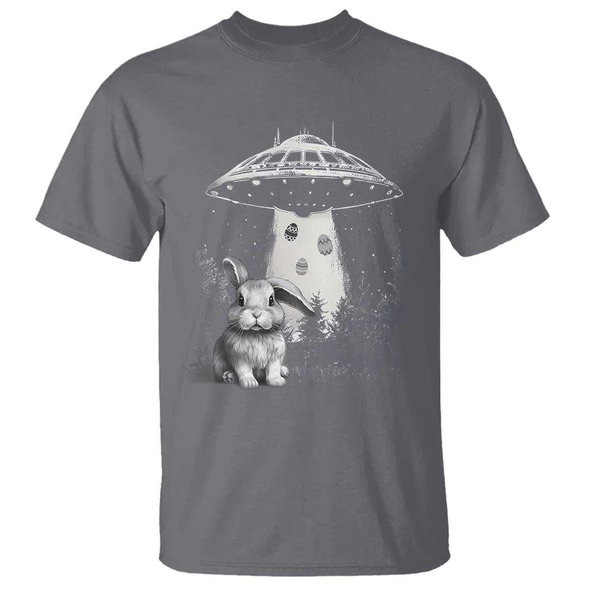 Funny Easter Day UFO Bunny Alien Eggs T Shirt