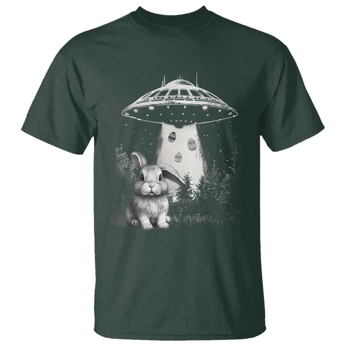 Funny Easter Day UFO Bunny Alien Eggs T Shirt