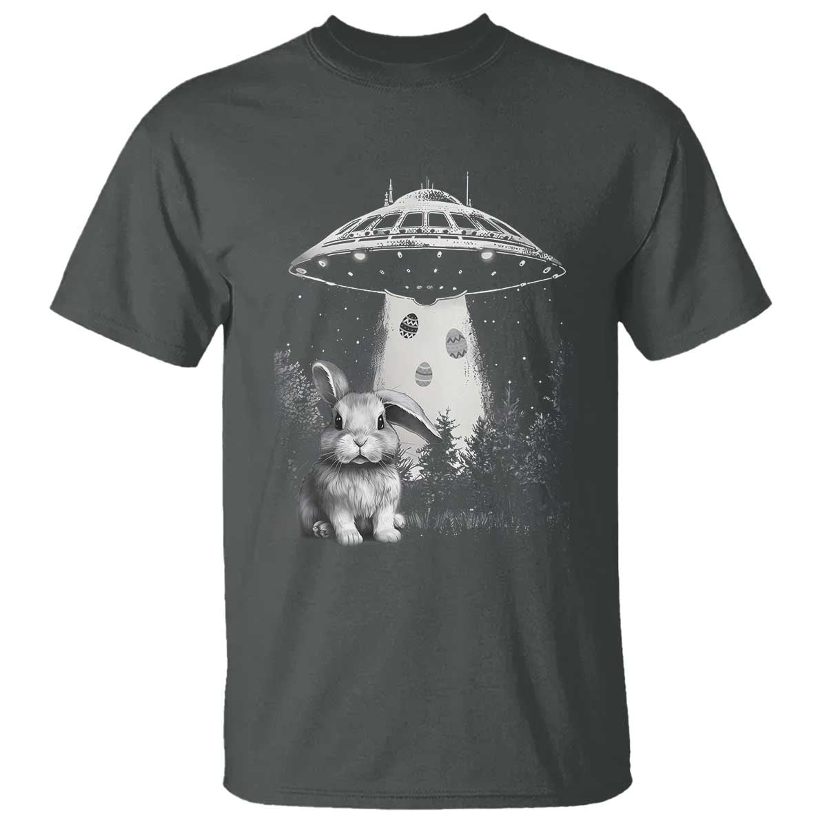 Funny Easter Day UFO Bunny Alien Eggs T Shirt
