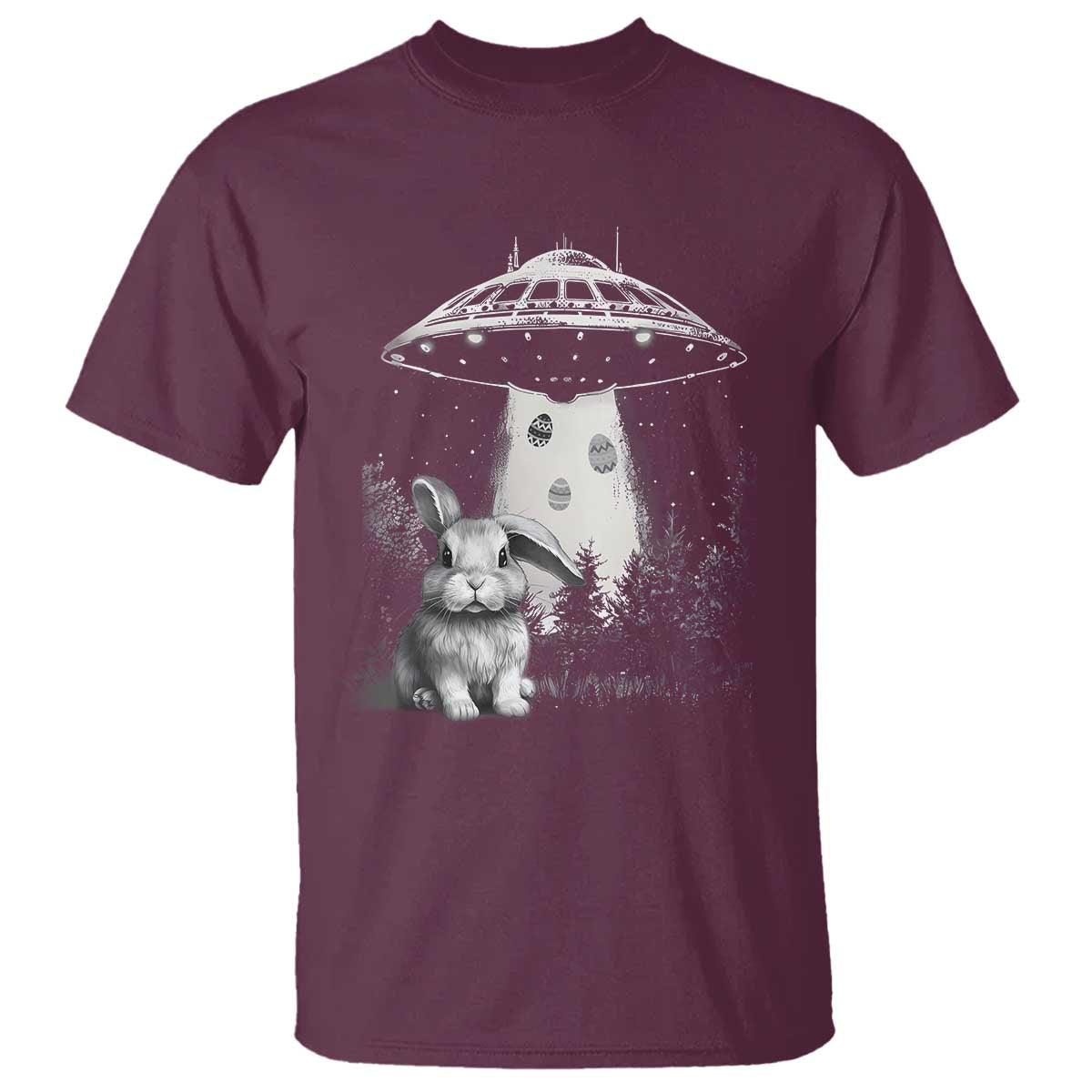Funny Easter Day UFO Bunny Alien Eggs T Shirt