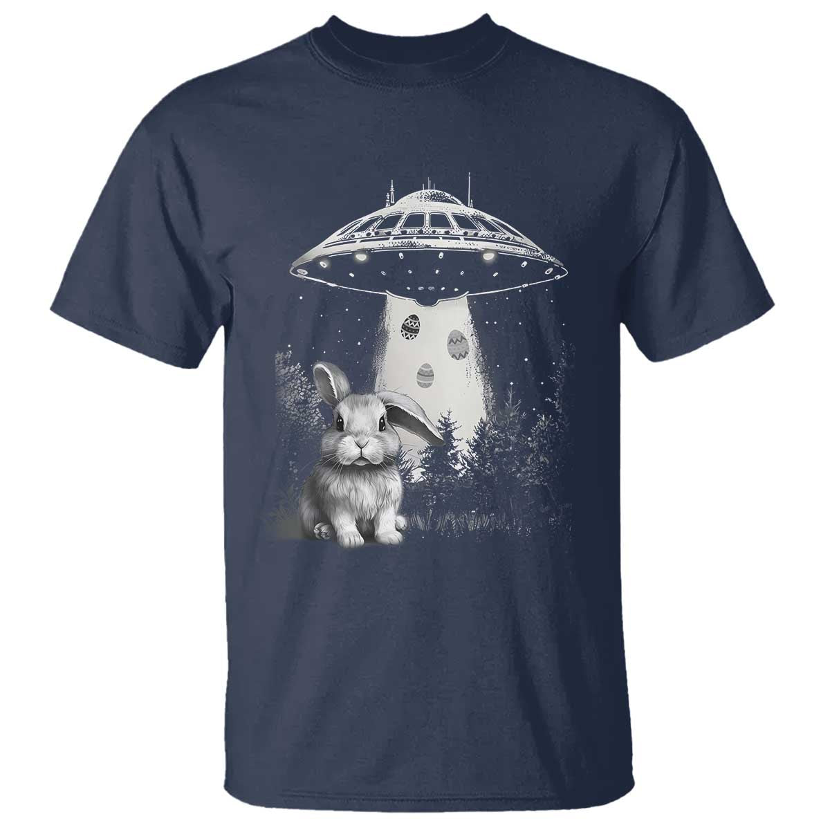 Funny Easter Day UFO Bunny Alien Eggs T Shirt
