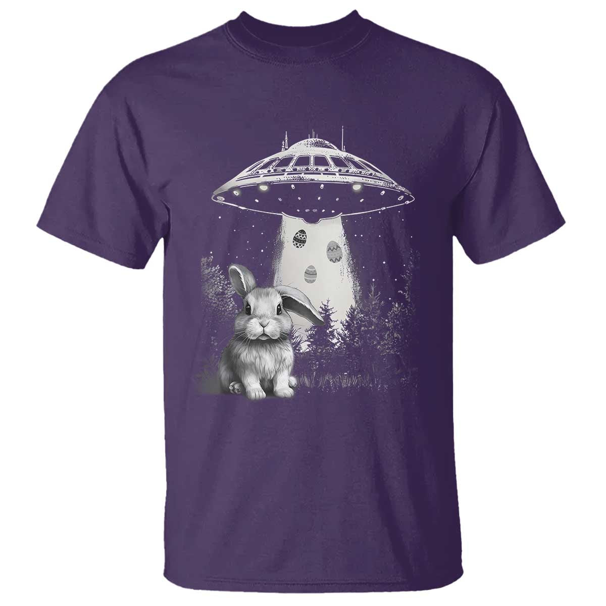 Funny Easter Day UFO Bunny Alien Eggs T Shirt