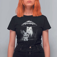 Funny Easter Day UFO Bunny Alien Eggs T Shirt For Women
