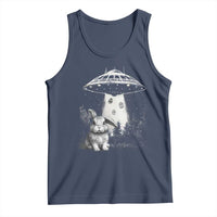 Funny Easter Day UFO Bunny Alien Eggs Tank Top