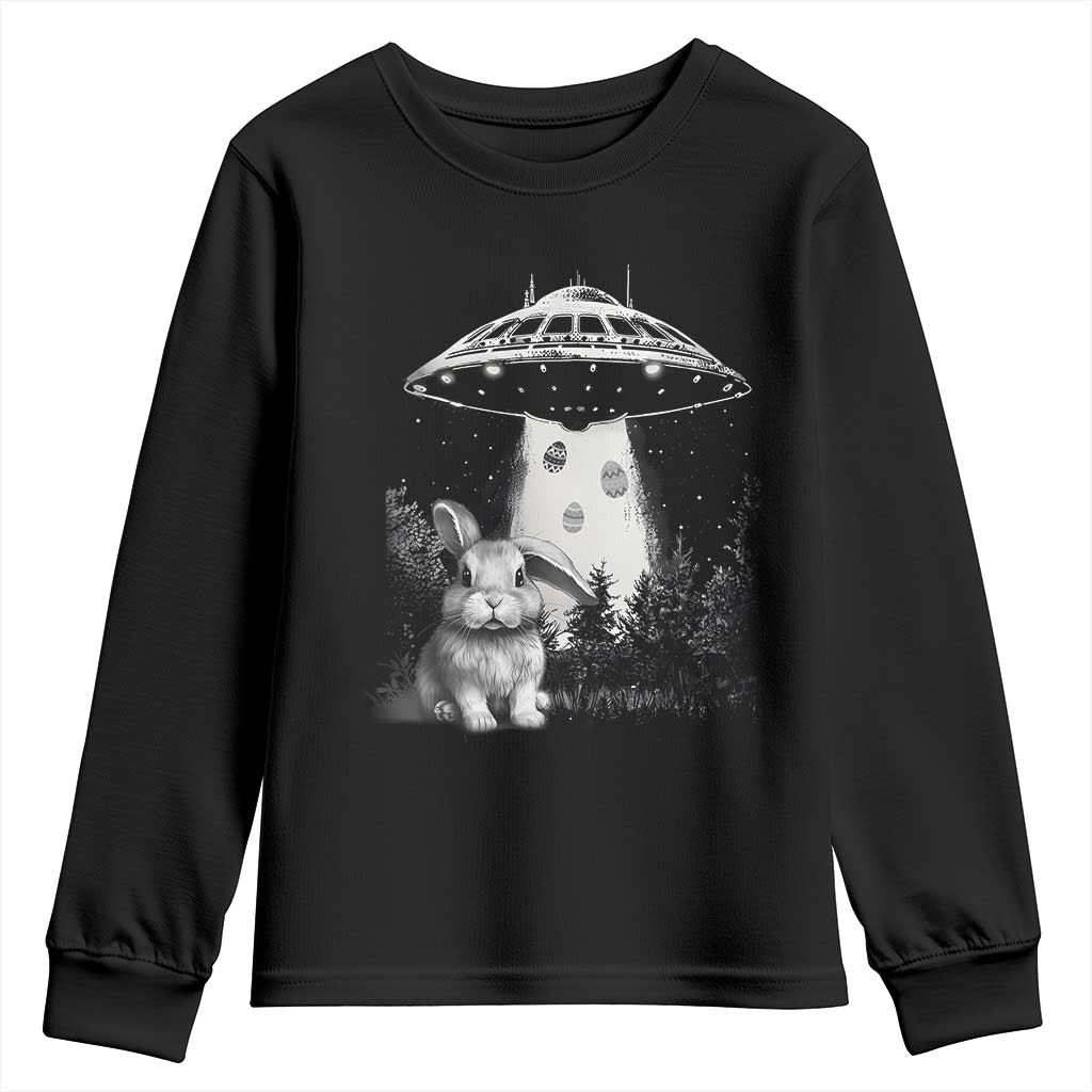 Funny Easter Day UFO Bunny Alien Eggs Youth Sweatshirt