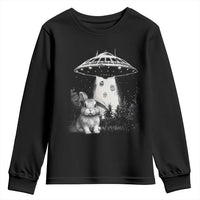 Funny Easter Day UFO Bunny Alien Eggs Youth Sweatshirt