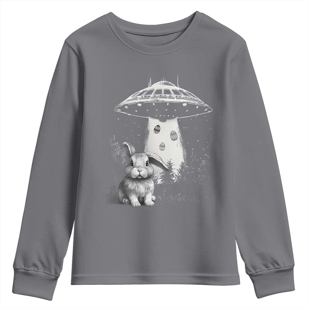 Funny Easter Day UFO Bunny Alien Eggs Youth Sweatshirt
