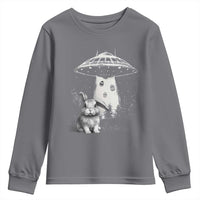 Funny Easter Day UFO Bunny Alien Eggs Youth Sweatshirt