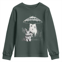 Funny Easter Day UFO Bunny Alien Eggs Youth Sweatshirt