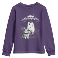 Funny Easter Day UFO Bunny Alien Eggs Youth Sweatshirt