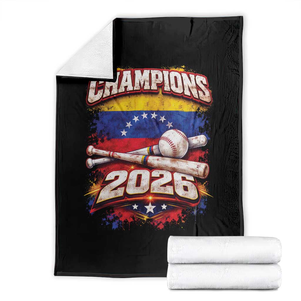 Venezuela Champions 2026 Baseball Lover Venezuelan Flag Throw Blanket