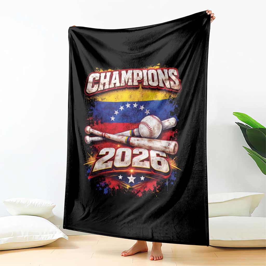 Venezuela Champions 2026 Baseball Lover Venezuelan Flag Throw Blanket