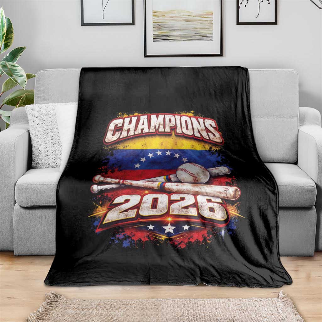 Venezuela Champions 2026 Baseball Lover Venezuelan Flag Throw Blanket
