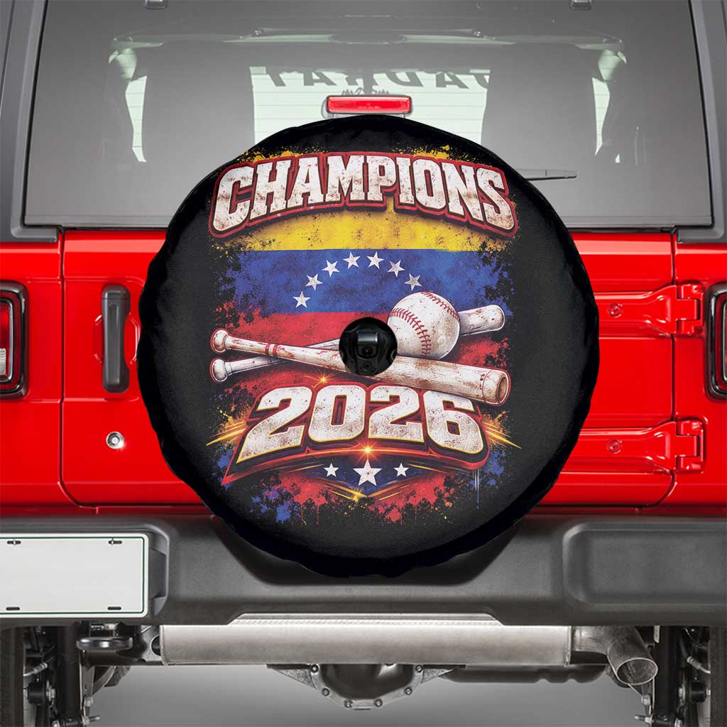 Venezuela Champions 2026 Baseball Lover Venezuelan Flag Spare Tire Cover