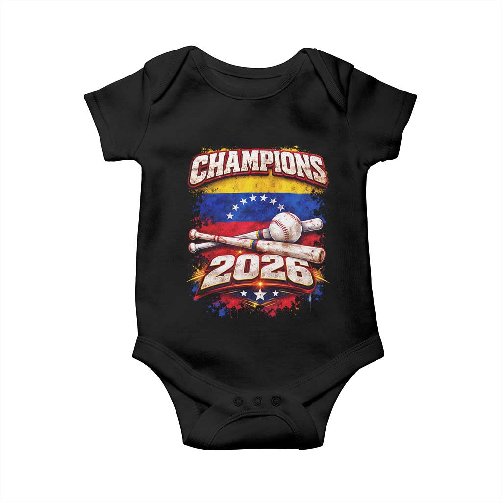 Venezuela Champions 2026 Baseball Lover Venezuelan Flag Baby Onesie
