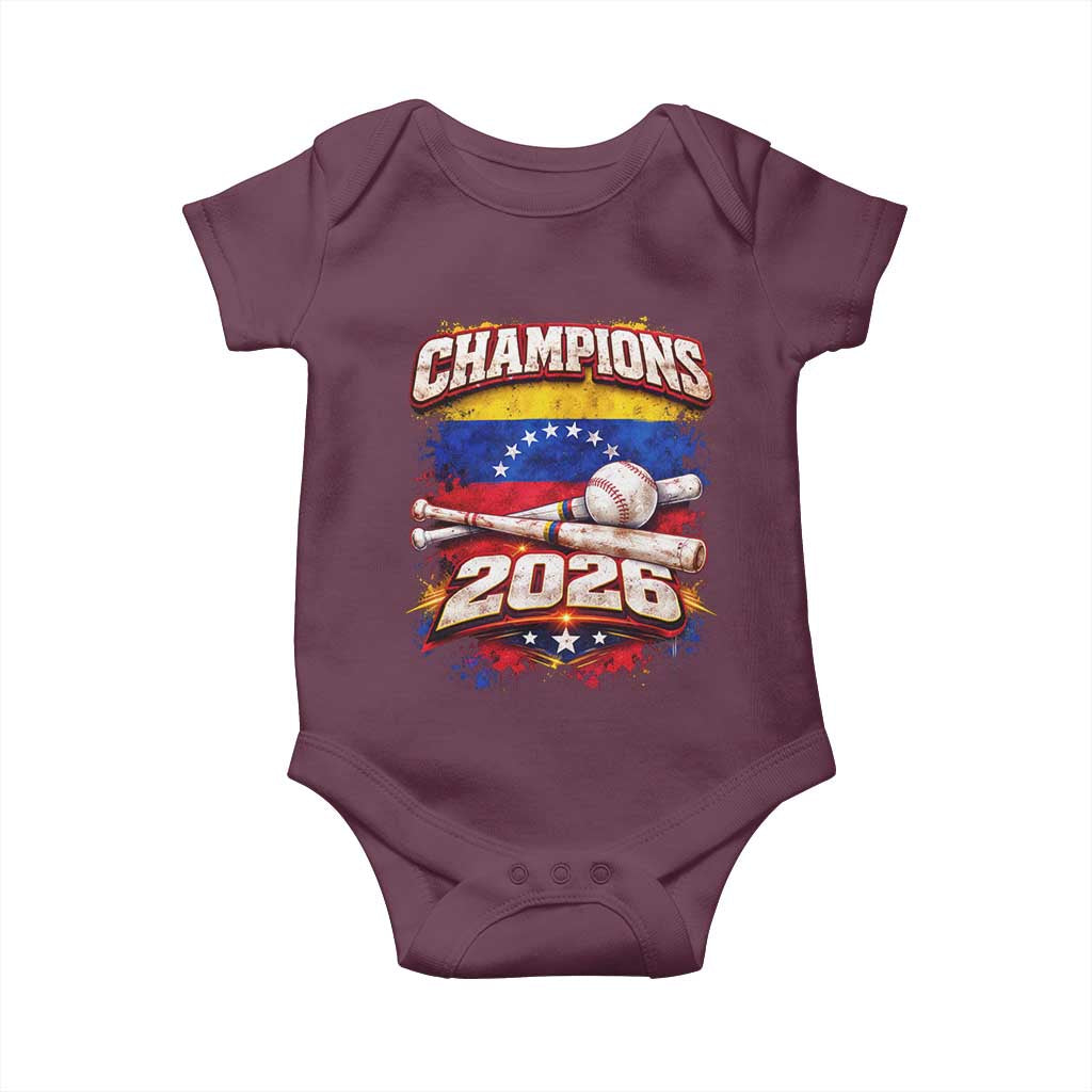 Venezuela Champions 2026 Baseball Lover Venezuelan Flag Baby Onesie