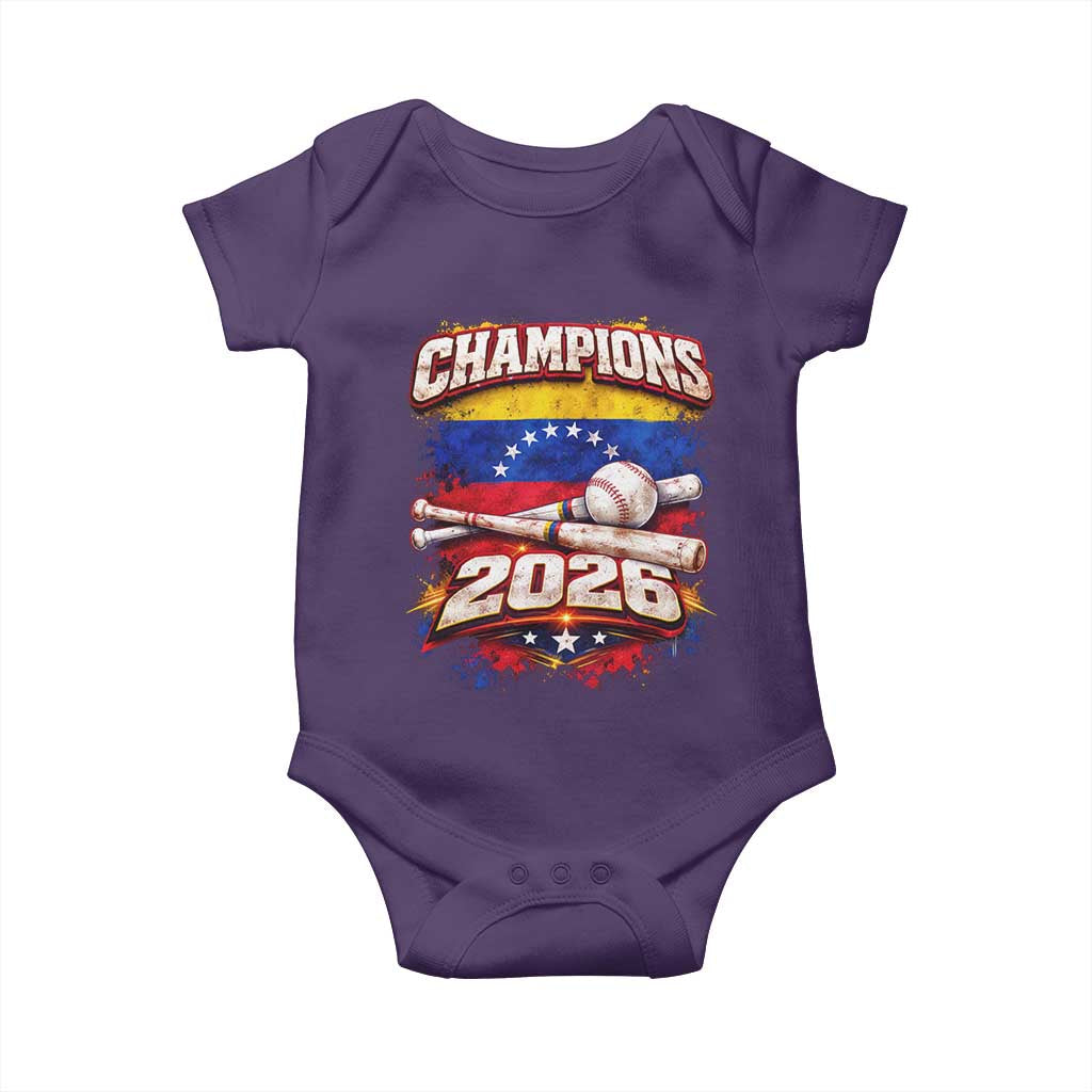 Venezuela Champions 2026 Baseball Lover Venezuelan Flag Baby Onesie