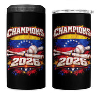 Venezuela Champions 2026 Baseball Lover Venezuelan Flag 4 in 1 Can Cooler Tumbler