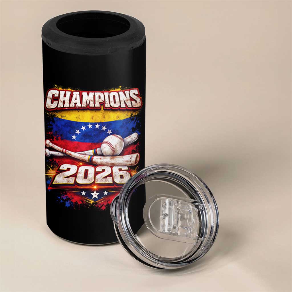 Venezuela Champions 2026 Baseball Lover Venezuelan Flag 4 in 1 Can Cooler Tumbler