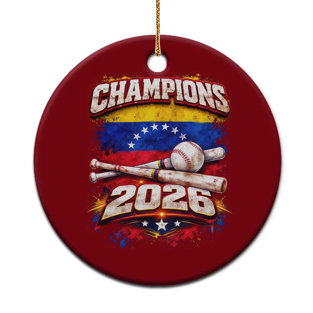 Venezuela Champions 2026 Baseball Lover Venezuelan Flag Ceramic Ornament