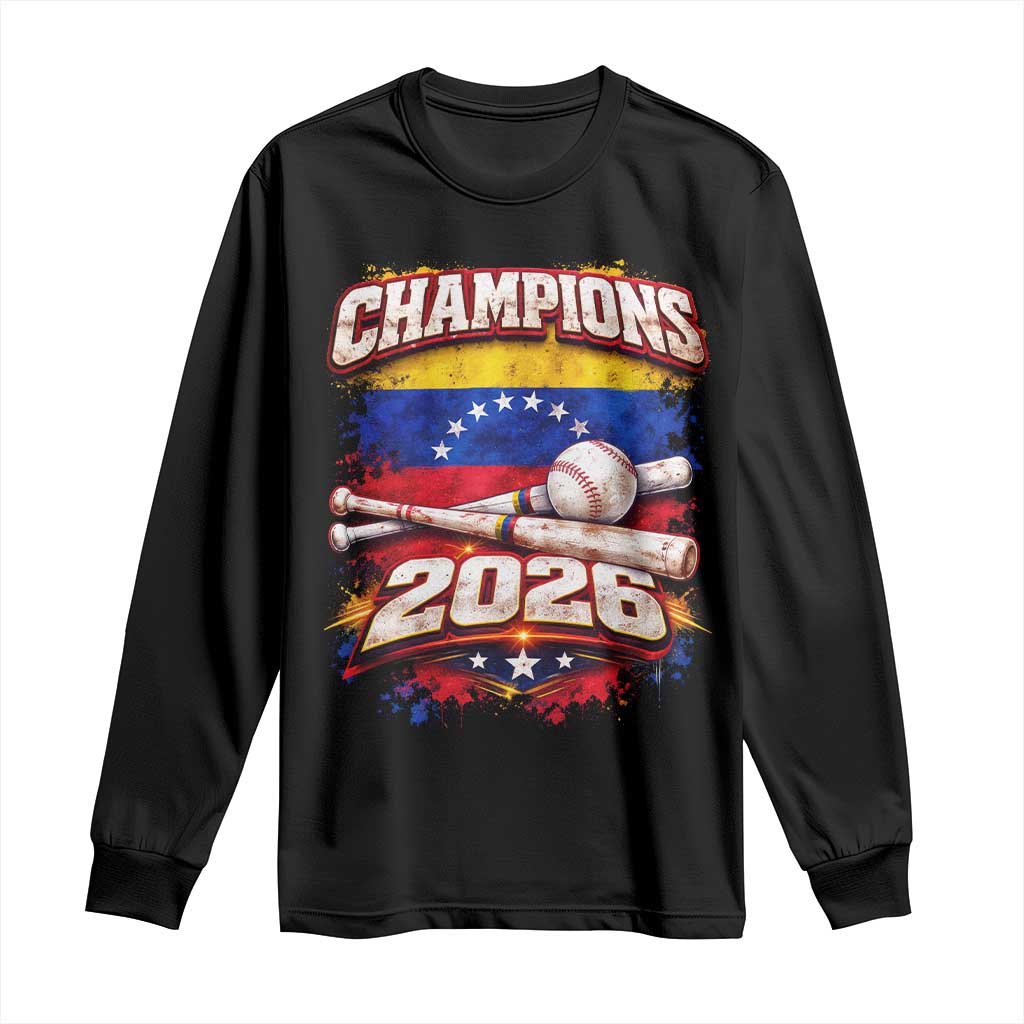Venezuela Champions 2026 Baseball Lover Venezuelan Flag Long Sleeve Shirt