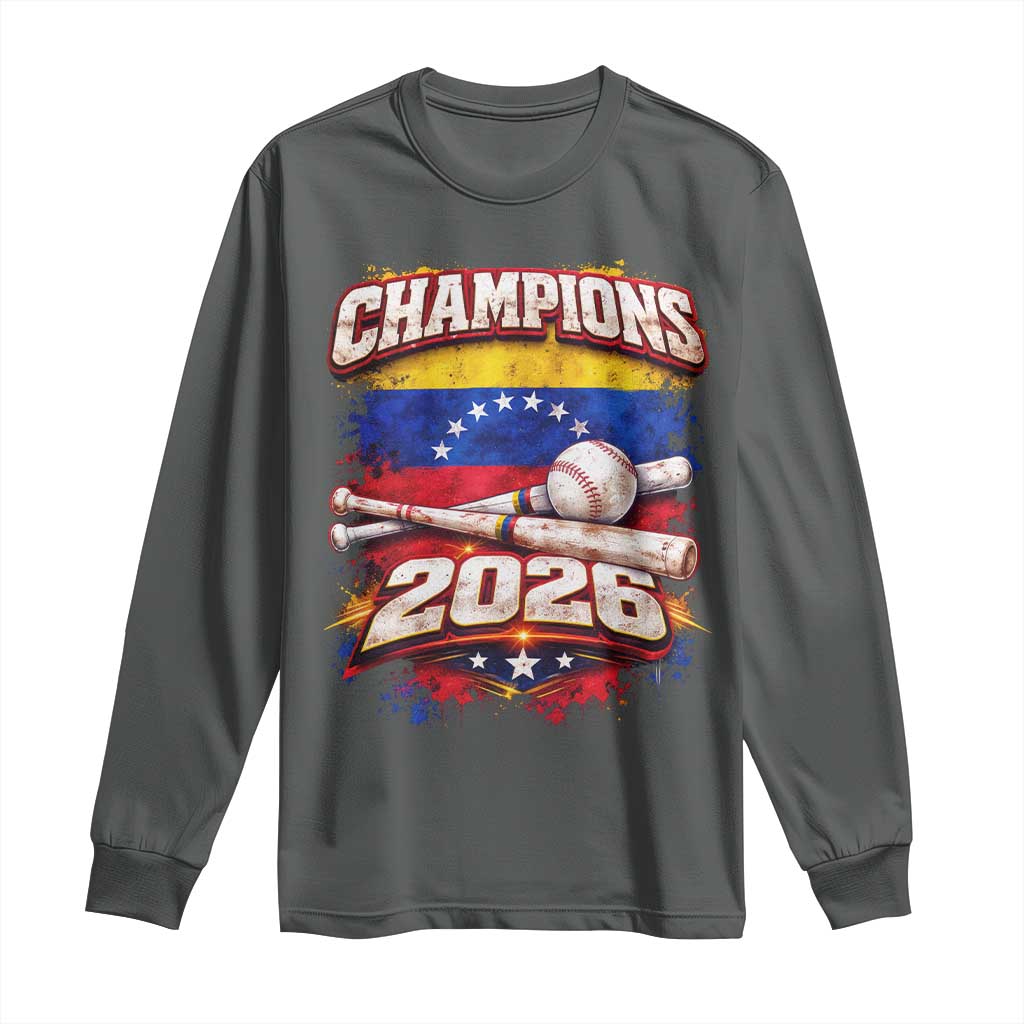 Venezuela Champions 2026 Baseball Lover Venezuelan Flag Long Sleeve Shirt