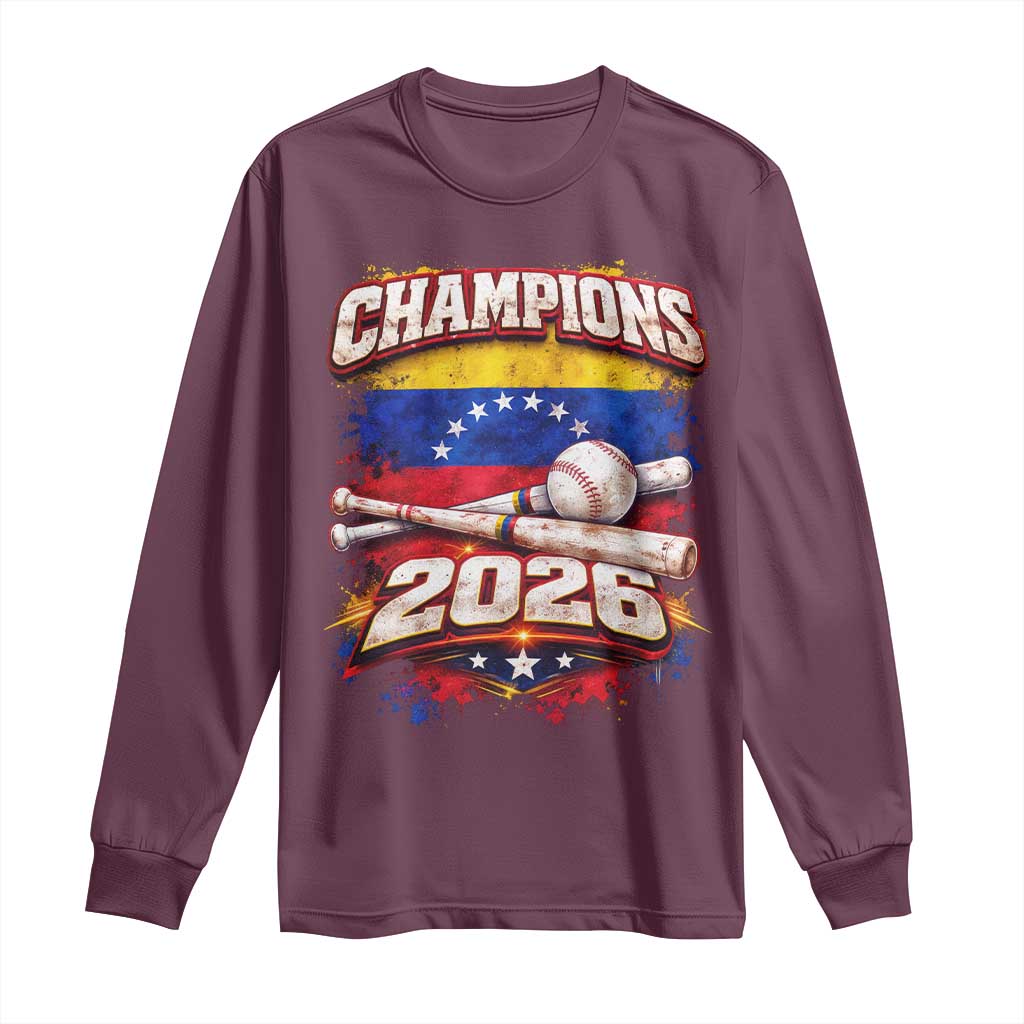 Venezuela Champions 2026 Baseball Lover Venezuelan Flag Long Sleeve Shirt