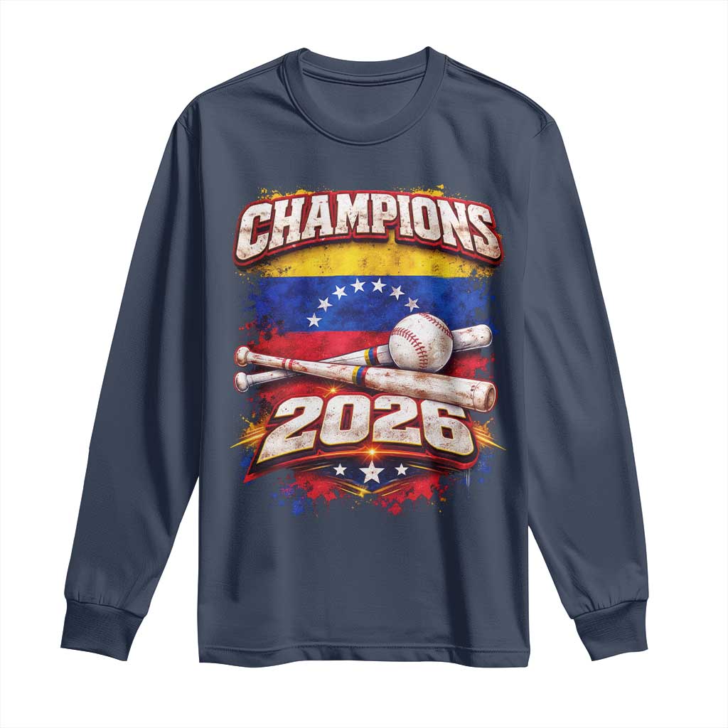Venezuela Champions 2026 Baseball Lover Venezuelan Flag Long Sleeve Shirt