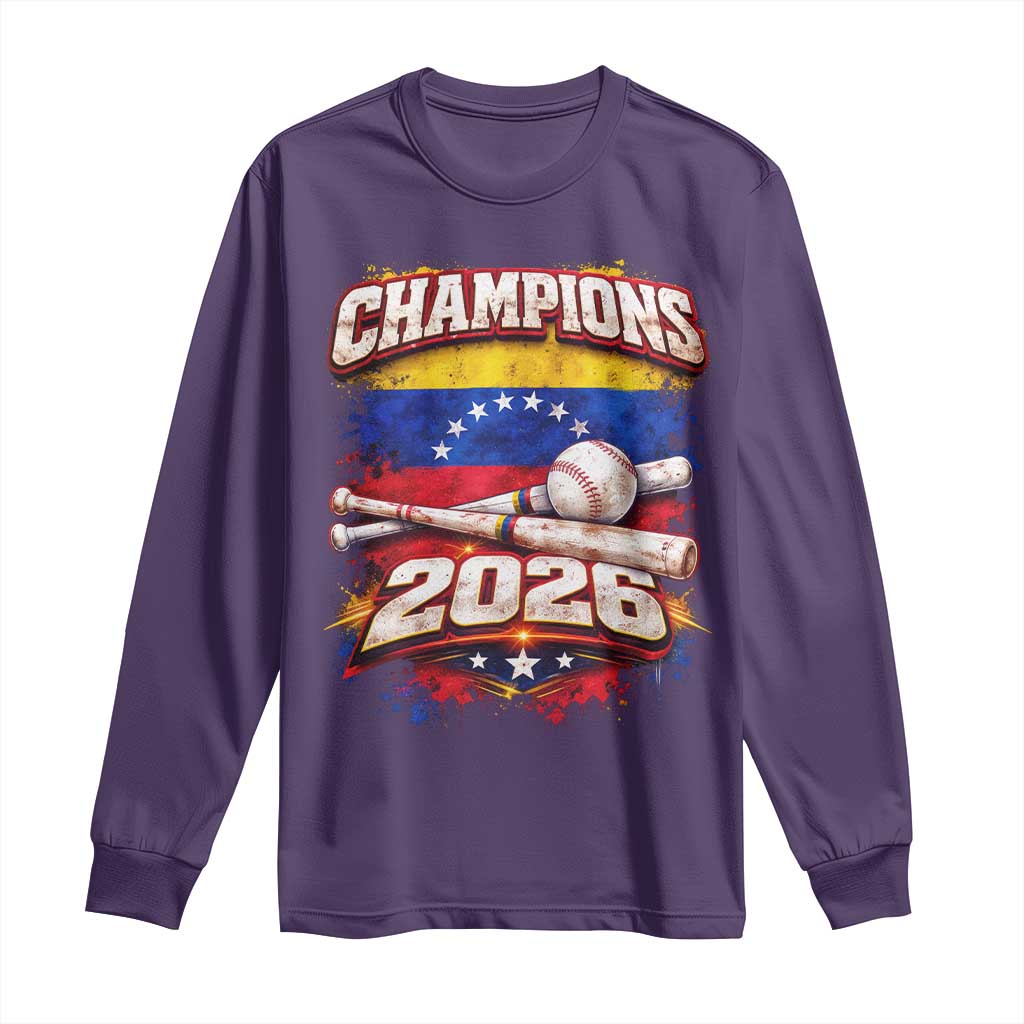 Venezuela Champions 2026 Baseball Lover Venezuelan Flag Long Sleeve Shirt