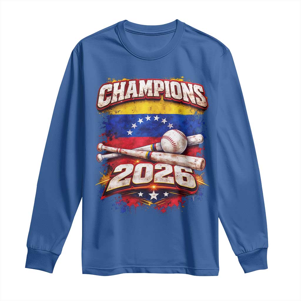 Venezuela Champions 2026 Baseball Lover Venezuelan Flag Long Sleeve Shirt