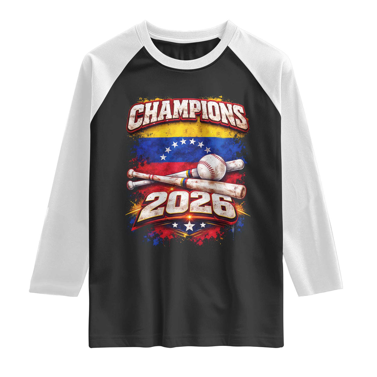 Venezuela Champions 2026 Baseball Lover Venezuelan Flag Raglan Shirt