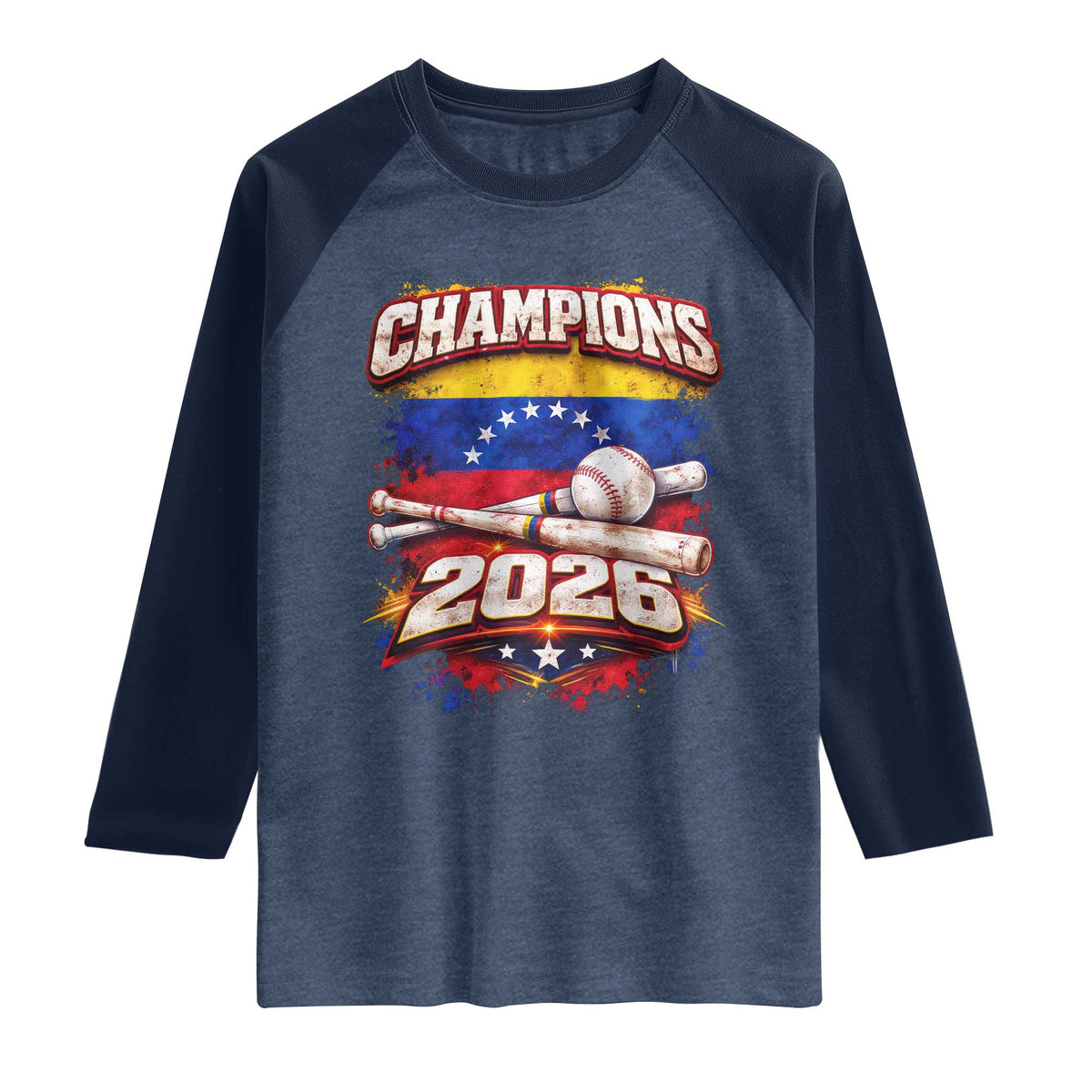 Venezuela Champions 2026 Baseball Lover Venezuelan Flag Raglan Shirt