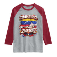 Venezuela Champions 2026 Baseball Lover Venezuelan Flag Raglan Shirt