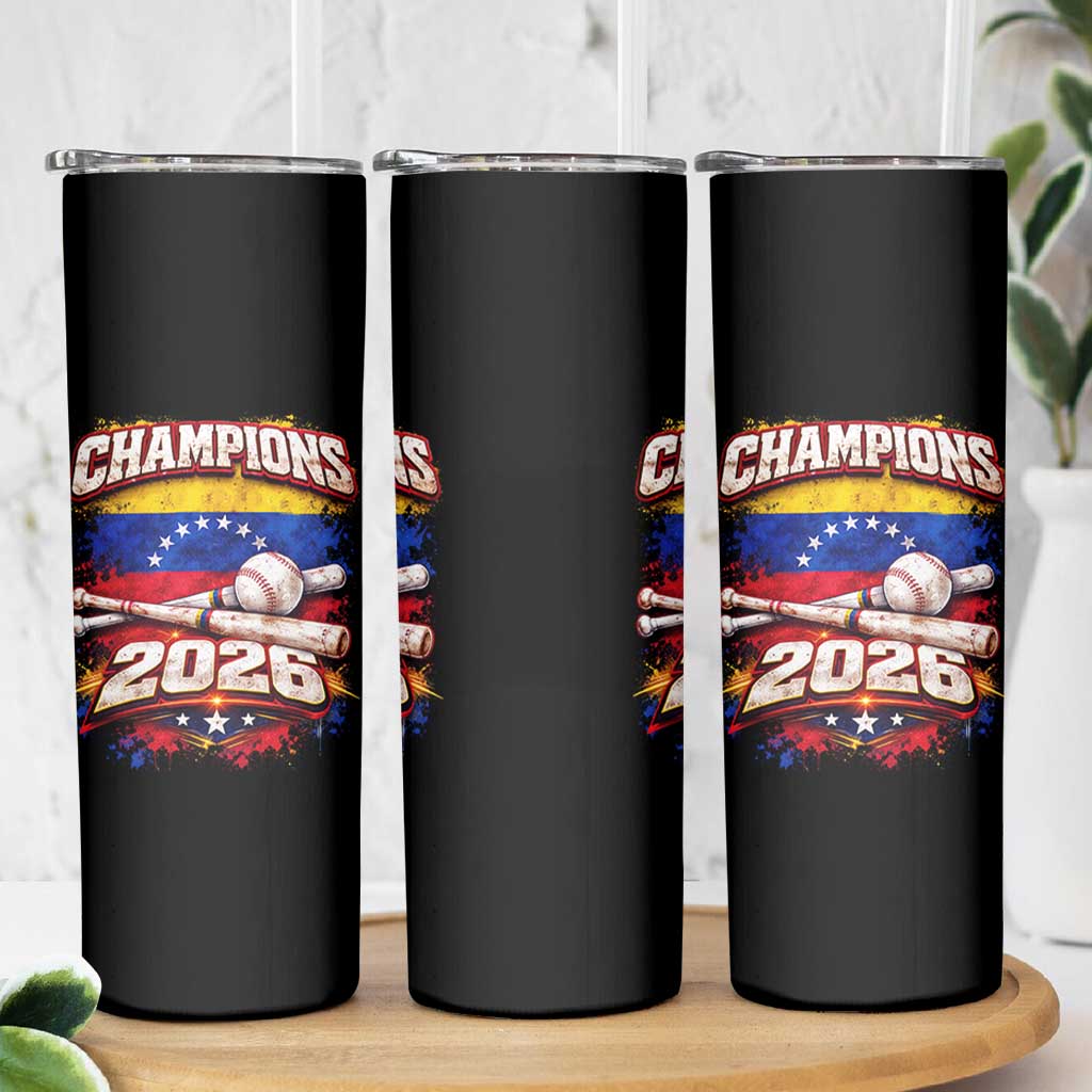 Venezuela Champions 2026 Baseball Lover Venezuelan Flag Skinny Tumbler