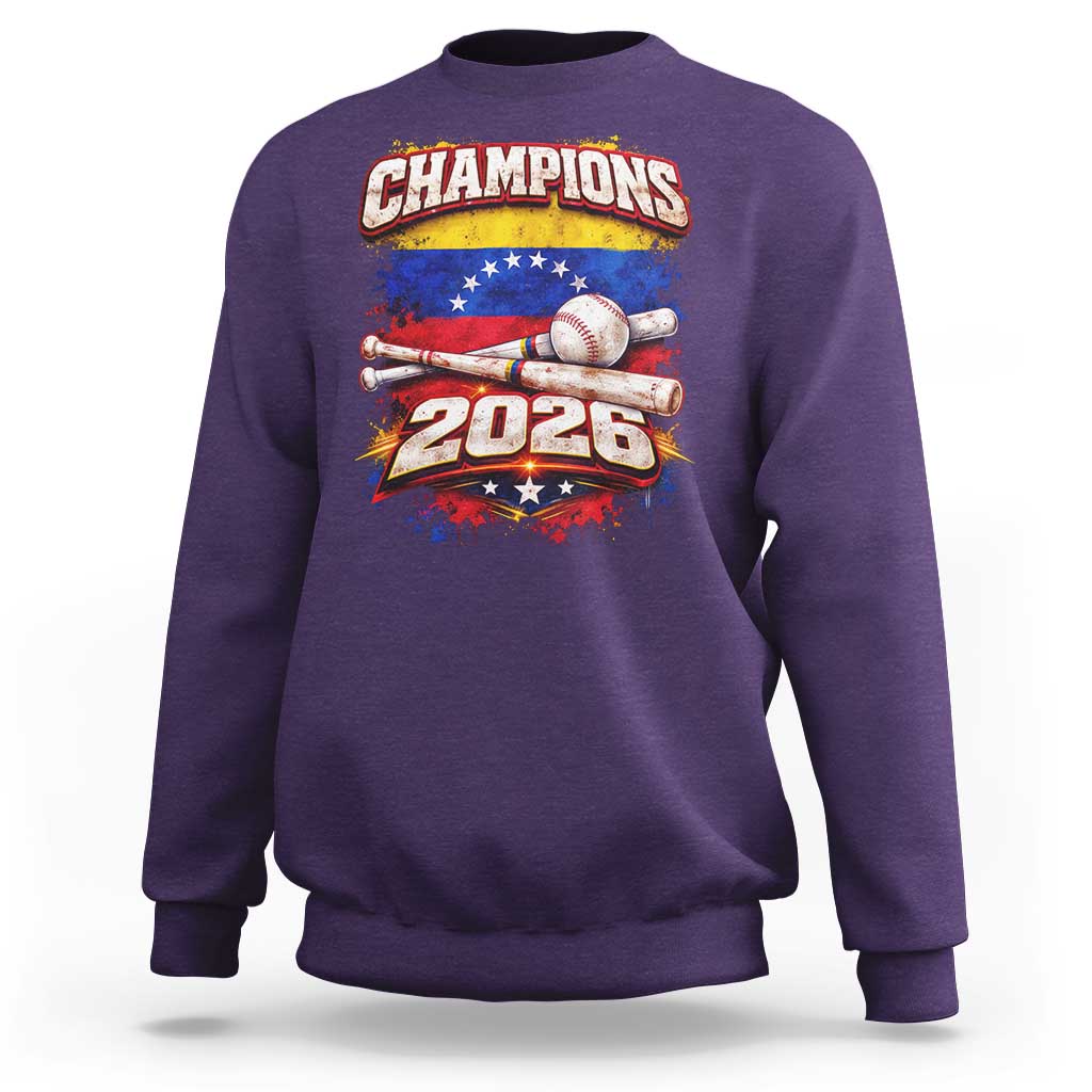 Venezuela Champions 2026 Baseball Lover Venezuelan Flag Sweatshirt