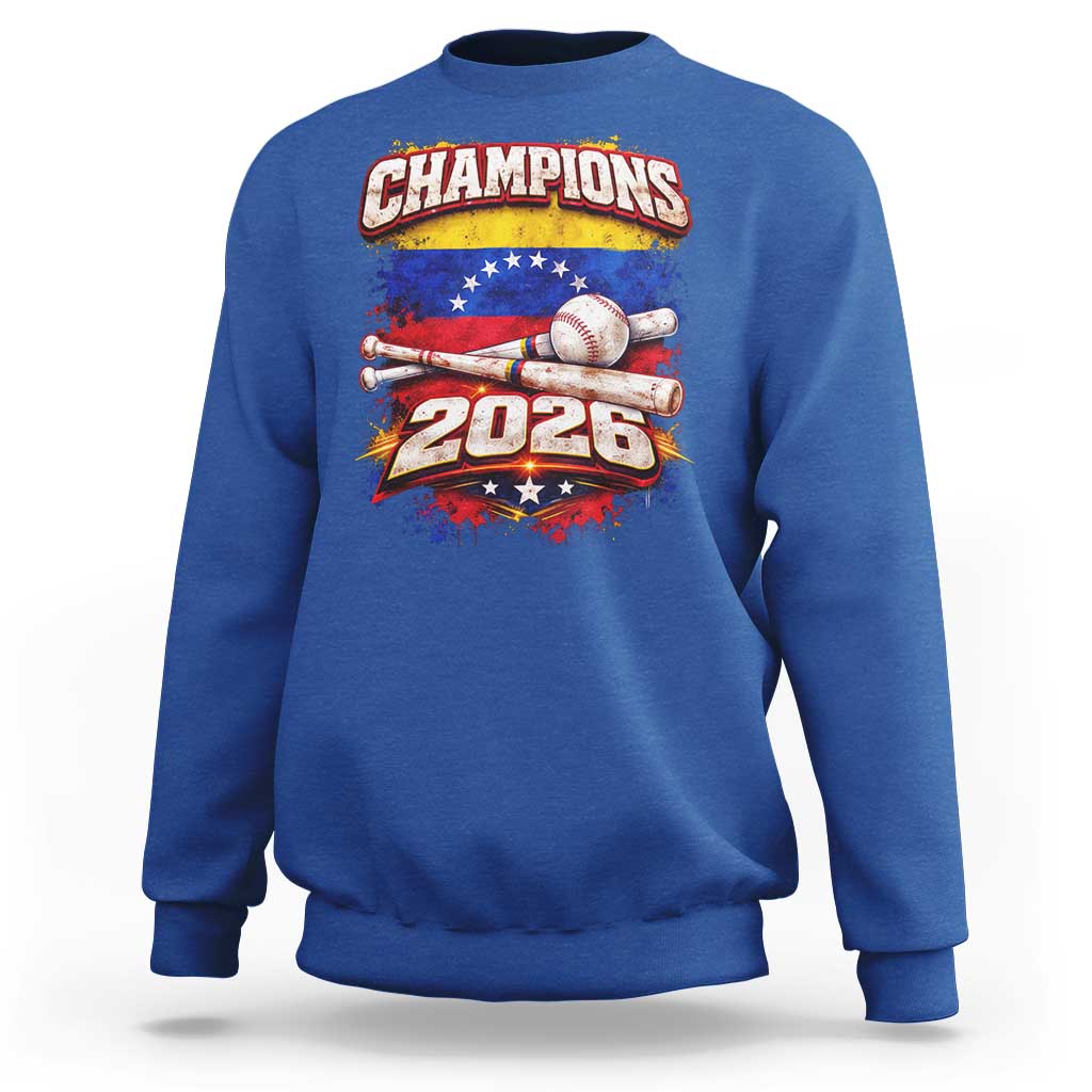 Venezuela Champions 2026 Baseball Lover Venezuelan Flag Sweatshirt