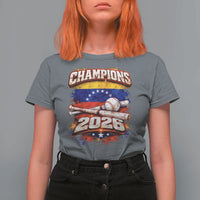 Venezuela Champions 2026 Baseball Lover Venezuelan Flag T Shirt For Women