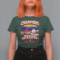 Venezuela Champions 2026 Baseball Lover Venezuelan Flag T Shirt For Women