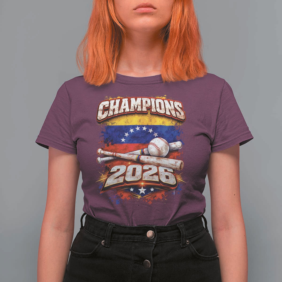 Venezuela Champions 2026 Baseball Lover Venezuelan Flag T Shirt For Women