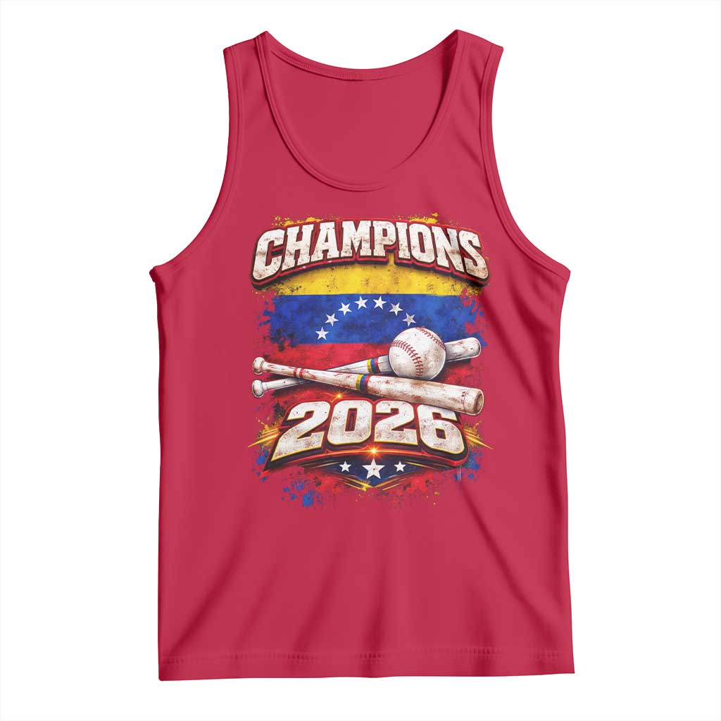 Venezuela Champions 2026 Baseball Lover Venezuelan Flag Tank Top