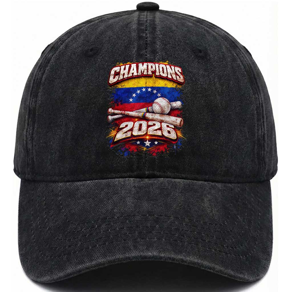 Venezuela Champions 2026 Baseball Lover Venezuelan Flag Washed Cotton Baseball Cap