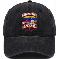 Venezuela Champions 2026 Baseball Lover Venezuelan Flag Washed Cotton Baseball Cap